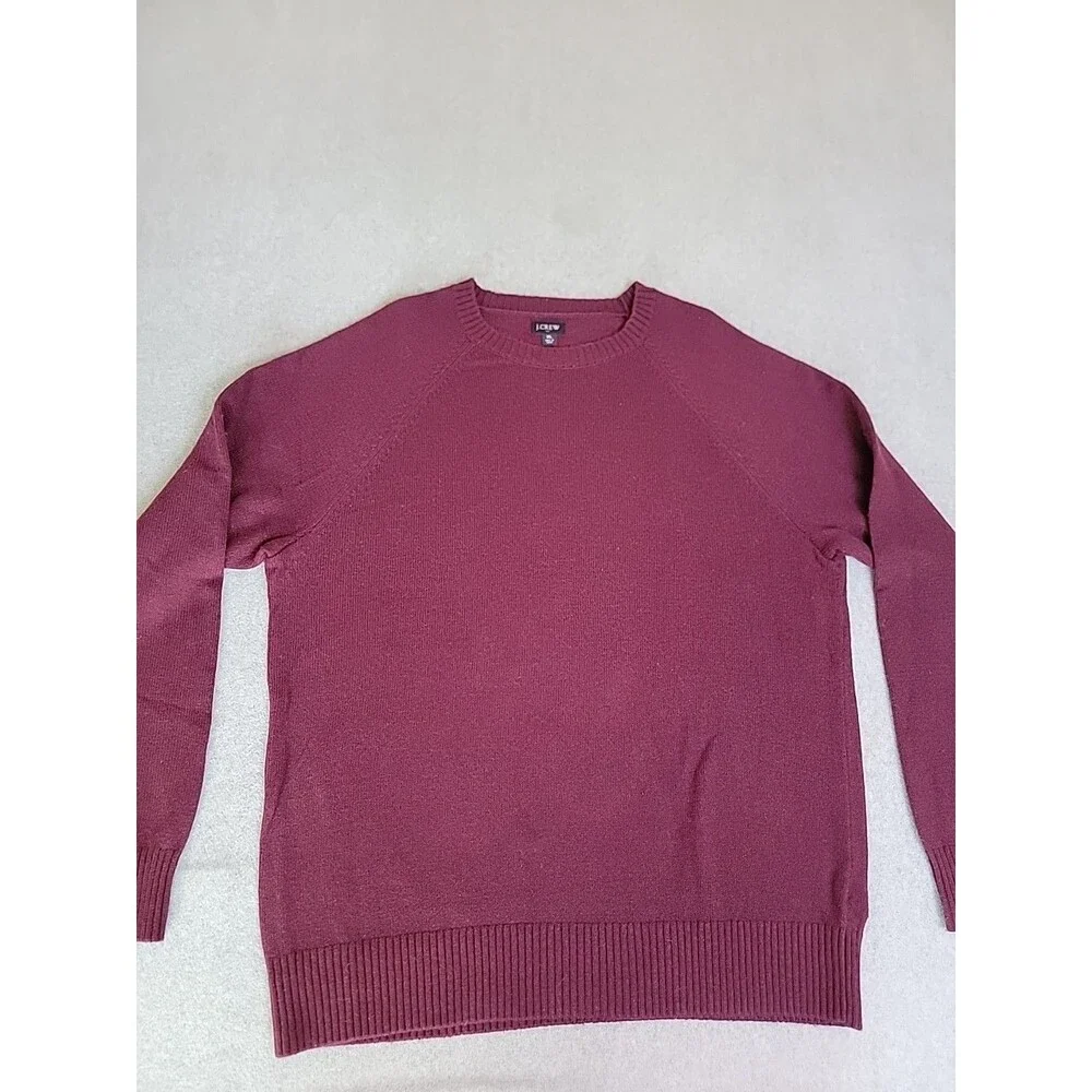 J Crew‎ Sweater Mens XL Pullover Red Lambswool Crew Knit Preppy Eclectic Grandpa